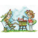 Cross stitch kit "Grannies on a picnic" SANB-21