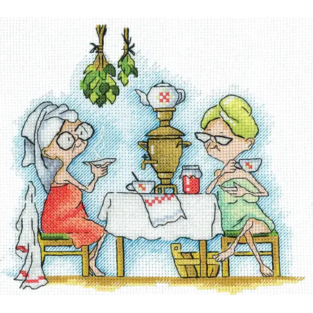 Cross stitch kit "Grannies in the bathhouse" SANB-22