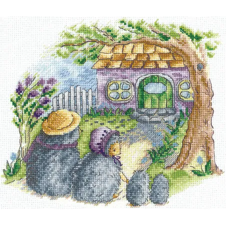 Cross stitch kit "Housewarming. Hedgehogs" SANN-33