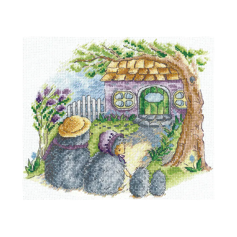 Cross stitch kit "Housewarming. Hedgehogs" SANN-33