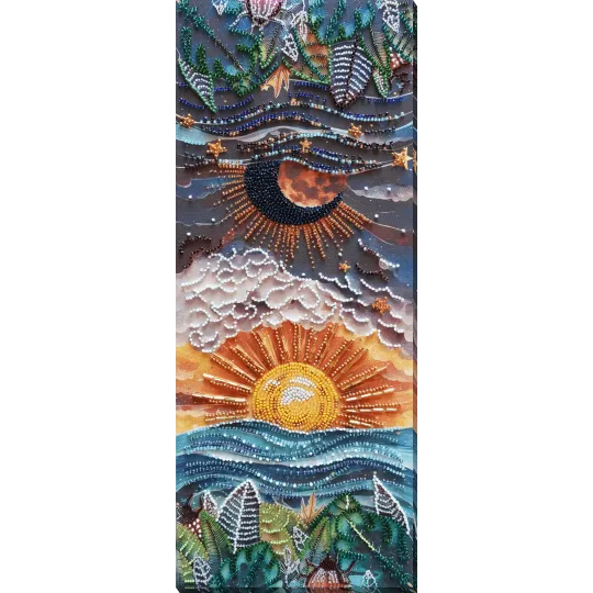 Haupt-Bead-Stickerei-Set - Zwischen Tag und Nacht (Deco Scenes) 40x16 cm AAB-918