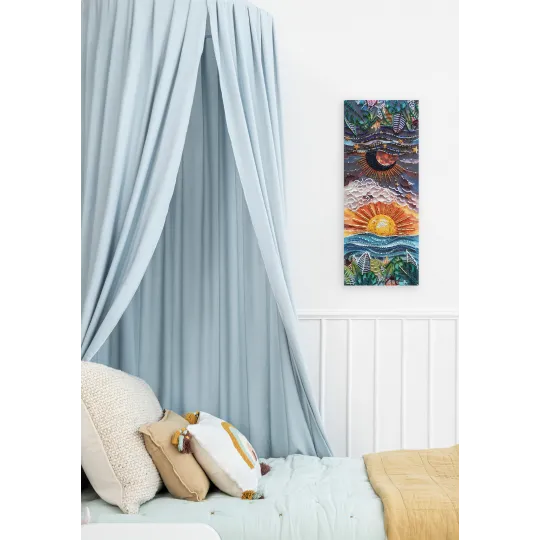 Haupt-Bead-Stickerei-Set - Zwischen Tag und Nacht (Deco Scenes) 40x16 cm AAB-918