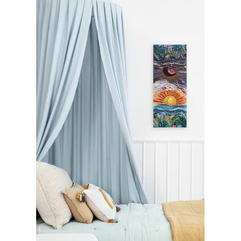 Haupt-Bead-Stickerei-Set - Zwischen Tag und Nacht (Deco Scenes) 40x16 cm AAB-918