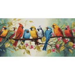 Kit de point de croix The Song of the Birds 43x22 cm SBU5062