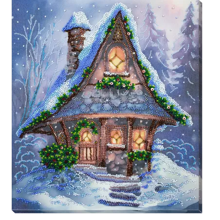 Hauptperlenstick-Set Wenn der Winter kalt weht (Wintermärchen) 25x28 cm AAB-892