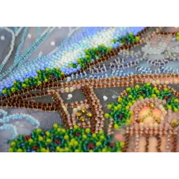 Основной набор для вышивки бисером Когда зима дует холодом (Зимняя сказка) 25x28 см AAB-892