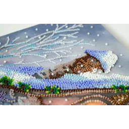 Основной набор для вышивки бисером Когда зима дует холодом (Зимняя сказка) 25x28 см AAB-892