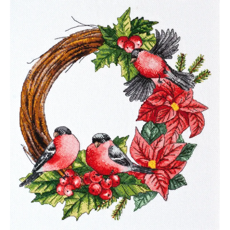 Cross-stitch kits - Christmas wreath AAH-154