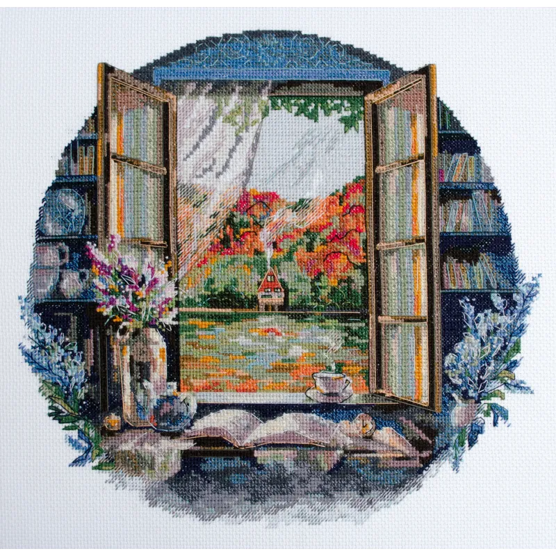Kreuzstich-Set Teeparty am Fenster 23x23 cm AAH-199