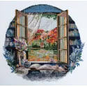 Kreuzstich-Set Teeparty am Fenster 23x23 cm AAH-199