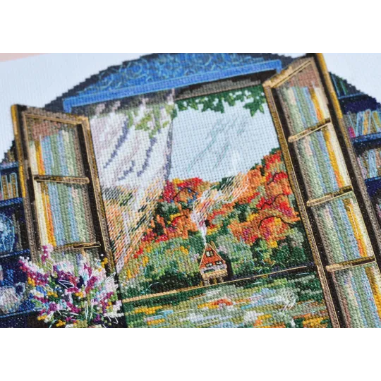 Kreuzstich-Set Teeparty am Fenster 23x23 cm AAH-199
