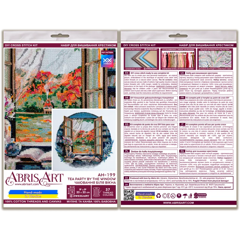 Kreuzstich-Set Teeparty am Fenster 23x23 cm AAH-199