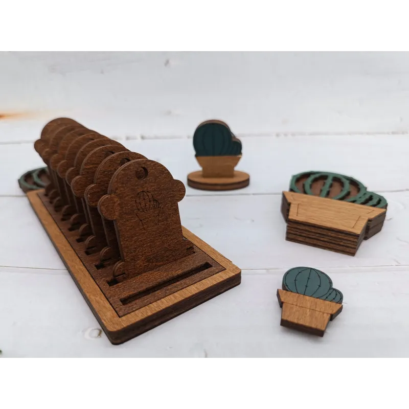 Wooden needle case. Cactus KF056/114