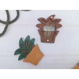 Деревянный игольница. Суккулент KF056/115