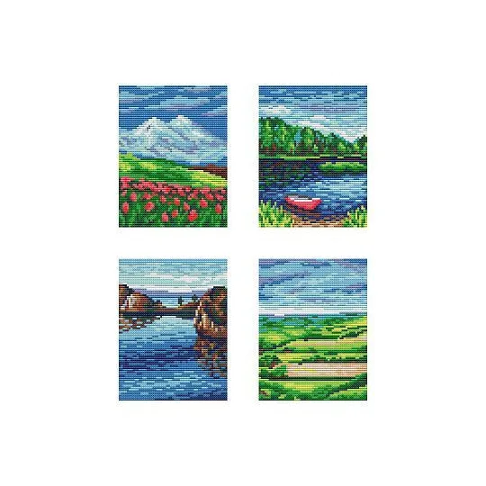 Aida 14 canvas with printed pattern "Landscapes" SSK-127