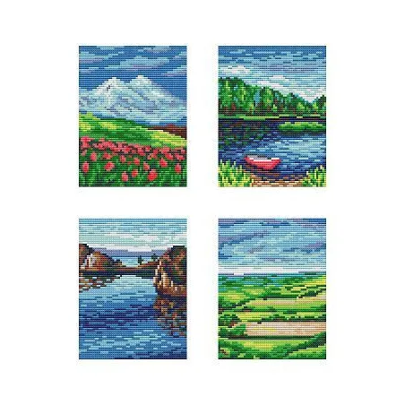 Aida 14 canvas with printed pattern "Landscapes" SSK-127