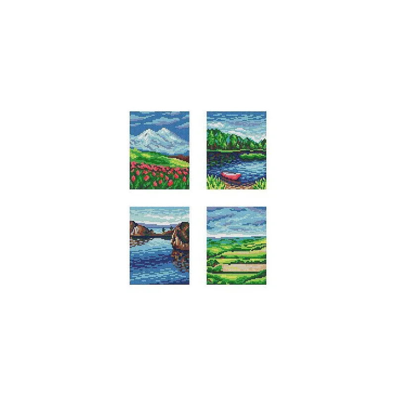 Aida 14 canvas with printed pattern "Landscapes" SSK-127