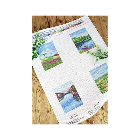 Aida 14 canvas with printed pattern "Landscapes" SSK-127