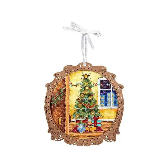 Cross-stitch kit on wooden base "Miniature. Holiday" SO-118