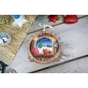 Cross-stitch kit on wooden base "Miniature. Winter outside the window" SO-119