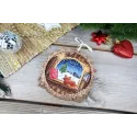 Cross-stitch kit on wooden base "Miniature. Winter outside the window" SO-119