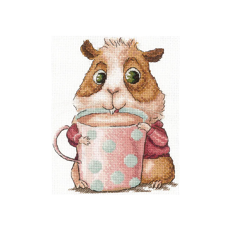 Cross stitch kit "Coffee Lovers. Guinea Pig" SANK-66