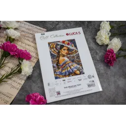 Siūlų kryželiu rinkinys "Meksikos šventė" 30x40cm SB706