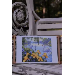 Kryželių siuvinėjimo rinkinys "Užburtas tvenkinys" 28x34 SK263