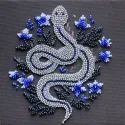 Mini Bead embroidery kit - Silver serpentine AAM-255