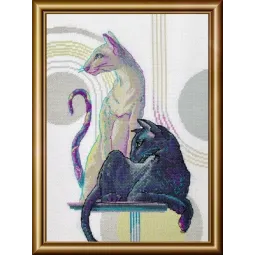 Набор для вышивания крестиком - Коллекция Aine "Мистические кошки" 21x30 см SRA1011