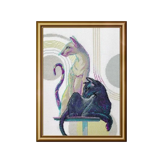 Kreuzstich-Set - Aine Kollektion "Mystische Katzen" 21x30 cm SRA1011