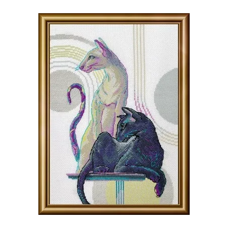 Kreuzstich-Set - Aine Kollektion "Mystische Katzen" 21x30 cm SRA1011