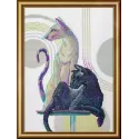 Kreuzstich-Set - Aine Kollektion "Mystische Katzen" 21x30 cm SRA1011
