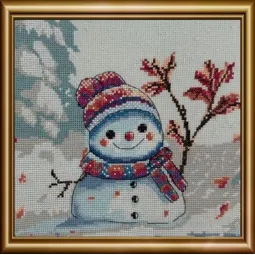 Kit de point de croix - Collection Aine "Hiver maladroit" 20x20 cm SRA1012