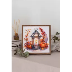 Vidutinio dydžio rinkinys siuvinėjimui karoliukais - Rudens šviesa („Deco Scenes“) 20x20 cm AAMB-109
