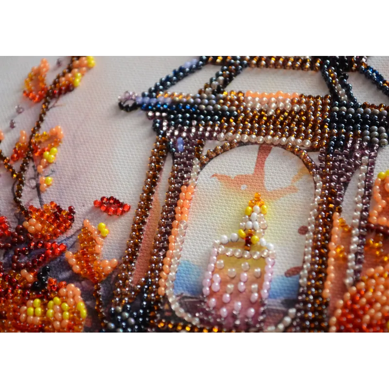 Kit de broderie de perles de taille moyenne - Lumière d'automne (Décors) 20x20 cm AAMB-109