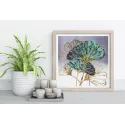 Mittelgroßer Stickpackung mit Perlen - Smaragdgrüne Blätter (Deco Scenes) 20x20 cm AAMB-087