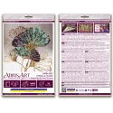 Mittelgroßer Stickpackung mit Perlen - Smaragdgrüne Blätter (Deco Scenes) 20x20 cm AAMB-087
