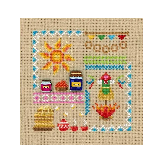 Cross stitch kit "Mini Sampler. Pancake Week" SNV-943