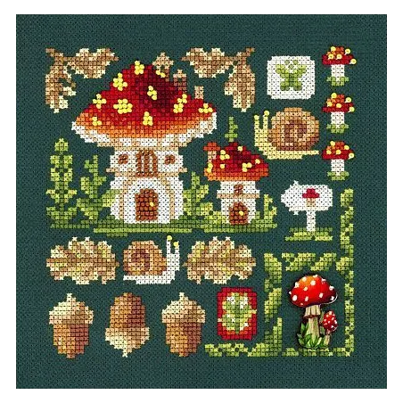 Cross stitch kit "Mini Sampler. Fly Agaric House" SNV-944