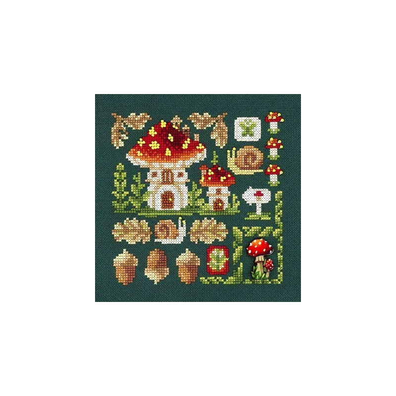 Cross stitch kit "Mini Sampler. Fly Agaric House" SNV-944