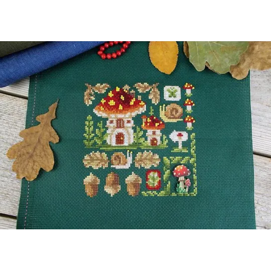 Cross stitch kit "Mini Sampler. Fly Agaric House" SNV-944