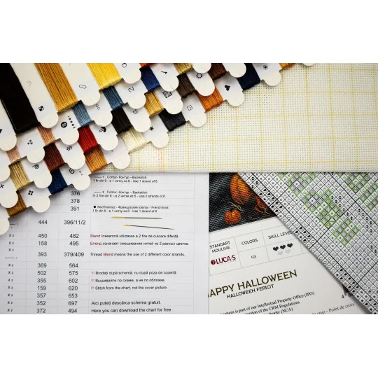 Набор для вышивания крестиком Счастливого Хэллоуина 22x22см SBU5069