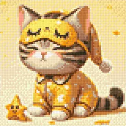 Kit de peinture diamant "Sleepy cat" 20x20 cm WD3203