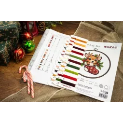 Набор для вышивания крестом с пяльцами "Santa's Surprise" 13,5x15см SBC236