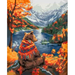 Diamantmalerei auf Keilrahmen 40x50 cm Herbstharmonie DP404