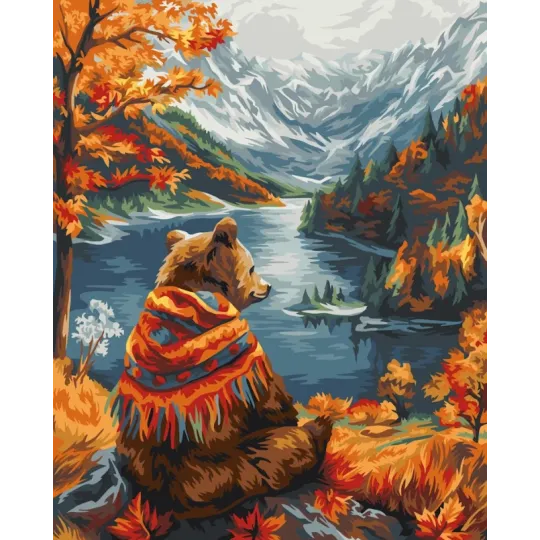 Diamantmalerei auf Keilrahmen 40x50 cm Herbstharmonie DP404