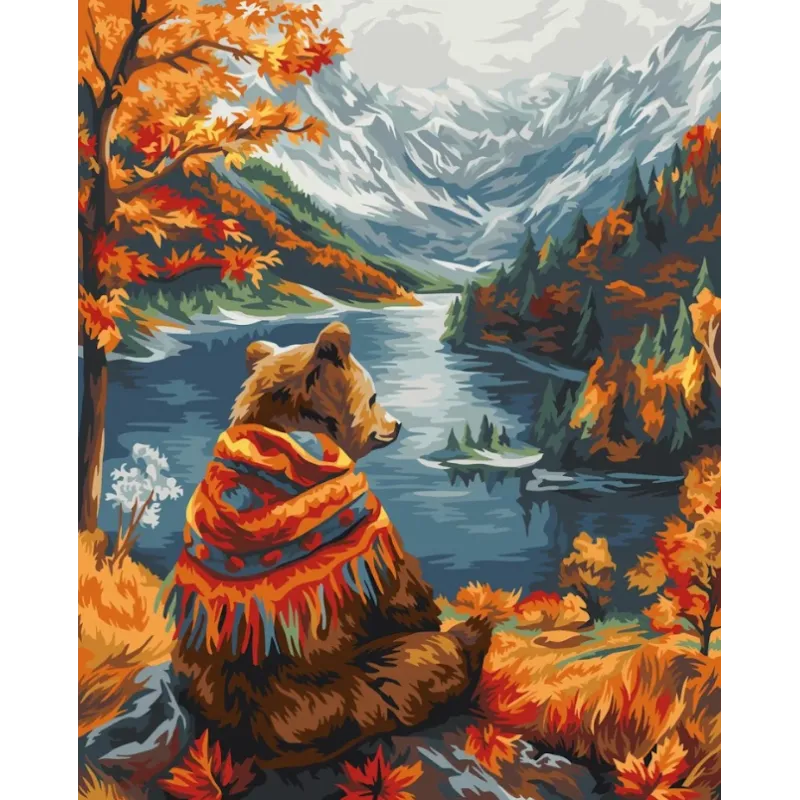 Diamantmalerei auf Keilrahmen 40x50 cm Herbstharmonie DP404