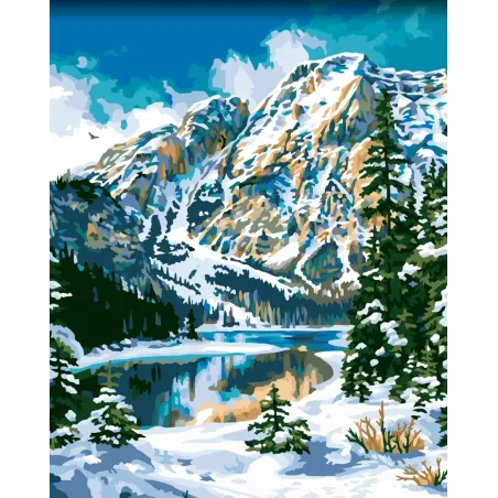 Diamond painting with subframe 40x50 cm   Winter in the mountains DP406