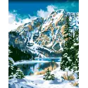 Diamond painting with subframe 40x50 cm   Winter in the mountains DP406